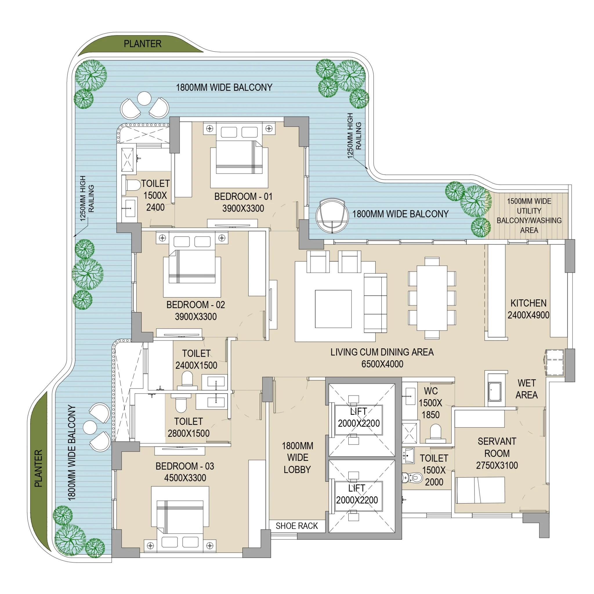 Ganga Anantam Floor Plan 3 floor plan
